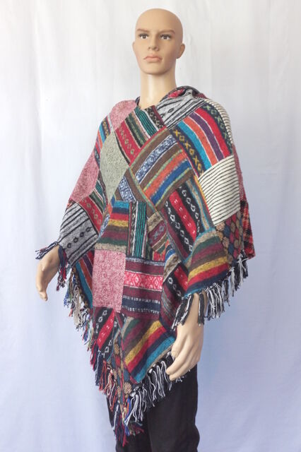 Patchwork Thick Cotton Poncho