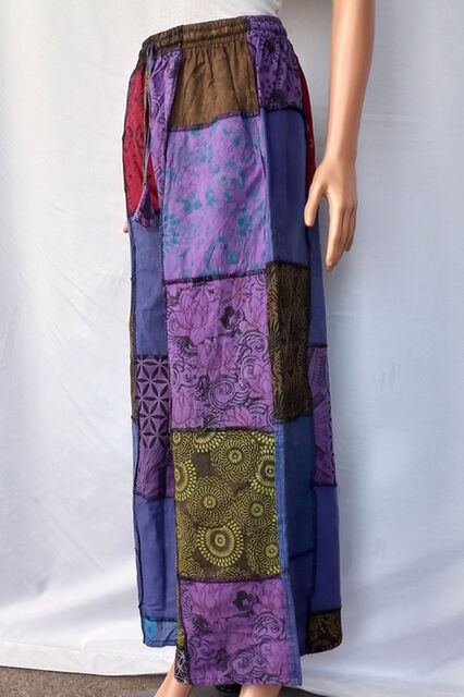 Patchwork Cotton Palazzo Pants