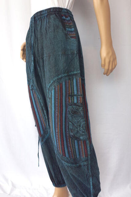 Stonewashed Loose Cotton Pants