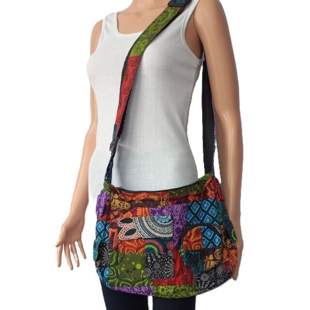 Womens Office Cotton Patch Bag