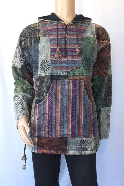 Patchwork Stonewashed Hoodie