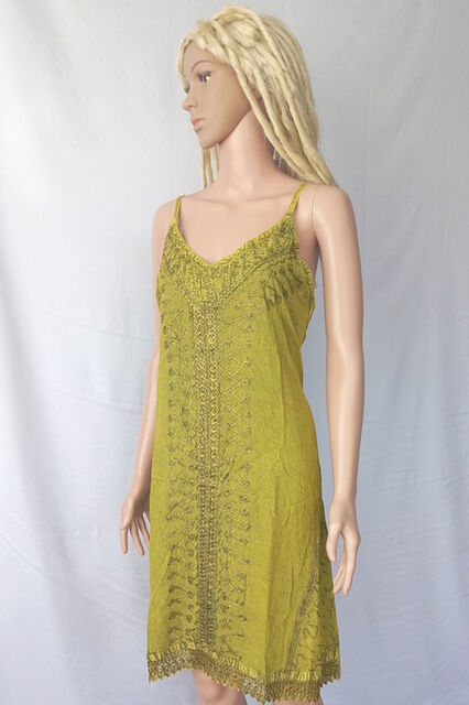 Shoestring Embroidered Strip Dress