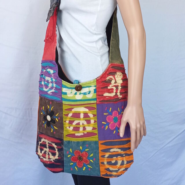 Stonewashed Patchwork Cotton Bag