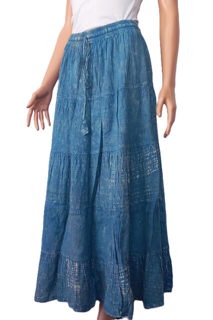 Long Cotton Panel Skirt