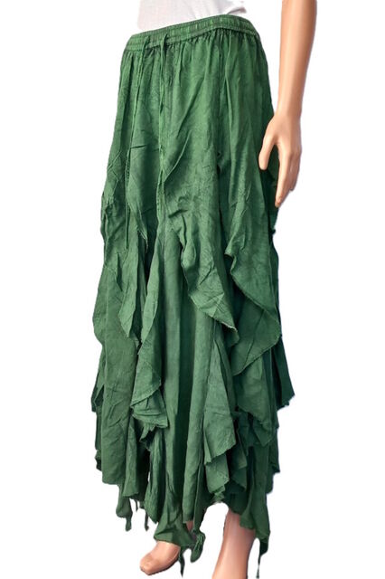 Ruffle Double Layer Acid Wash Skirt
