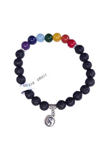 Seven Chakra Lava Charm Bracelet