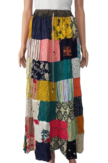 Patchwork Long Skirt