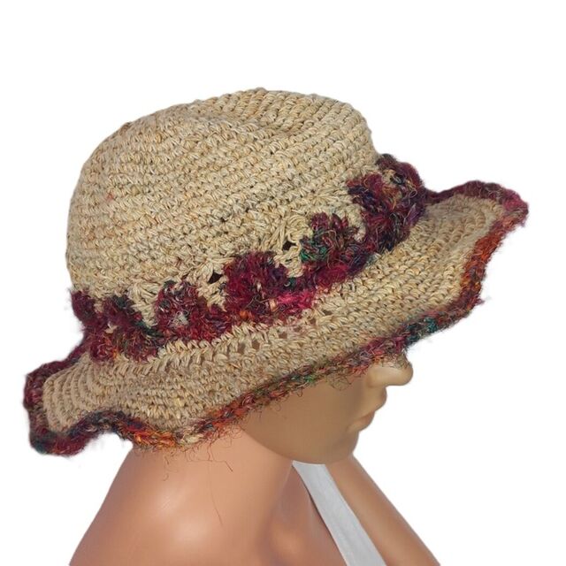Recycled Silk Flower Hemp Hat