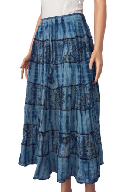 Stonewashed Long Cotton Skirt