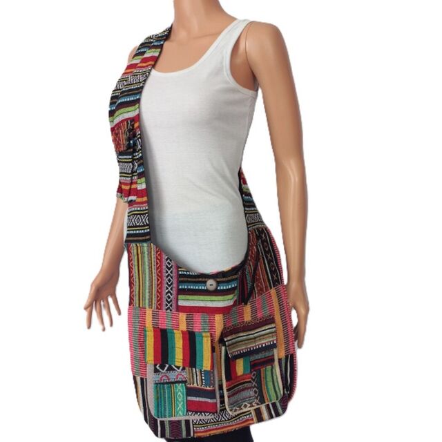 Front Patchwork Cotton Bag