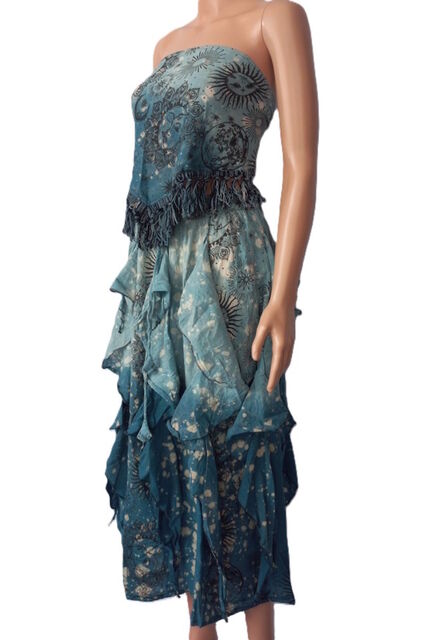 Sun and Moon Ruffle Skirt & Bandana Top Combo