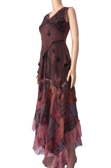 Embroidered Top and Patchwork Skirt Combo