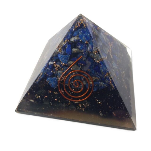 Lapis Lazuli and Black Tourmaline Orgonite Pyramid