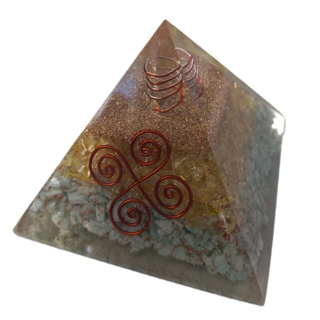 Amazonite & Citrine Pyramid with Crystal Point