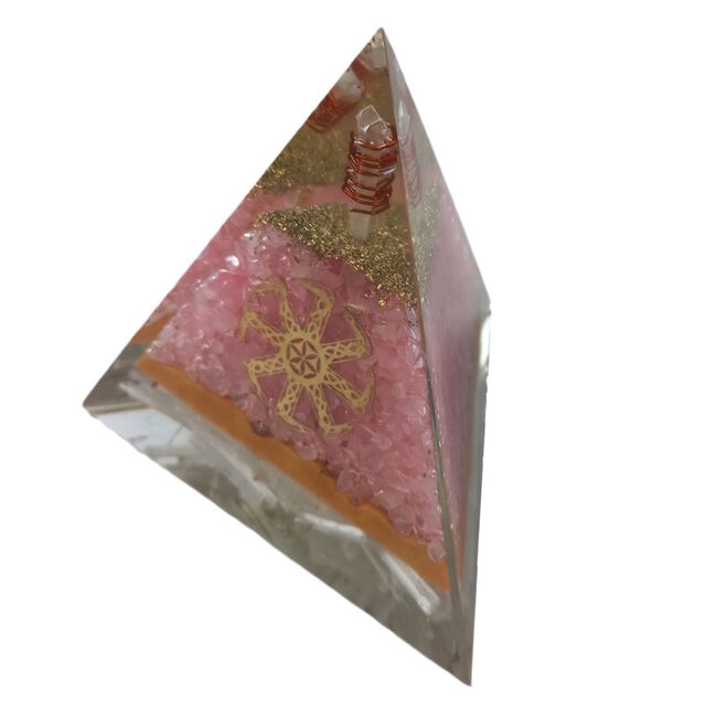 Circle of Life Rose Quartz Orgonite Pyramid