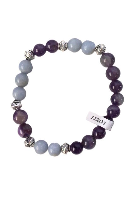 Angelite & Amethyst Beads Bracelet
