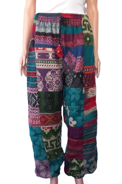 Patchwork Woollen Winter Pants