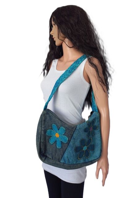 Stonewashed Three Flower Bag